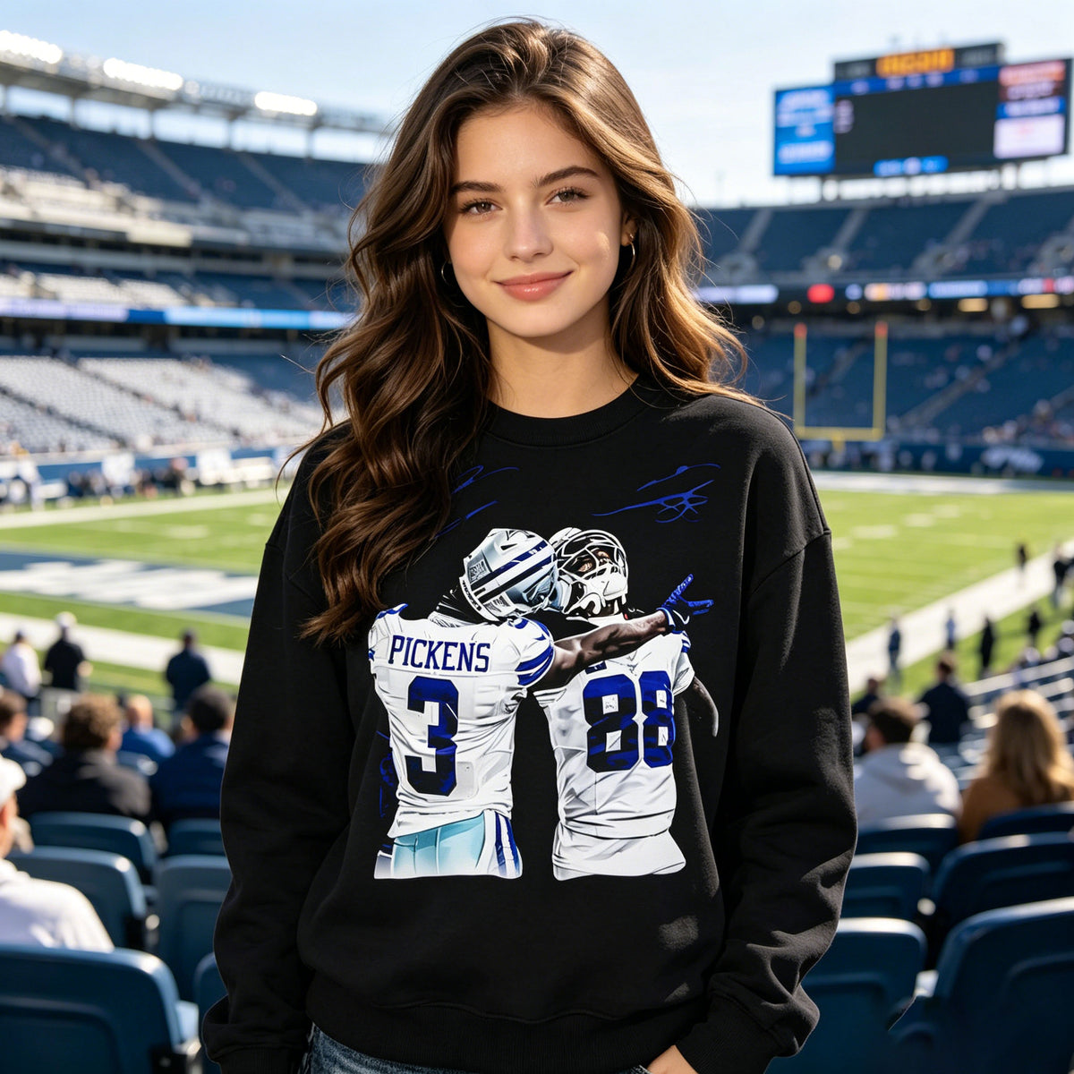 Football Player Graphic Sweatshirt