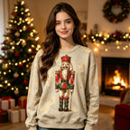 Vintage Bleached Nutcracker Christmas Crewneck Sweatshirt