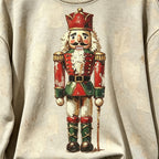 Vintage Bleached Nutcracker Christmas Crewneck Sweatshirt