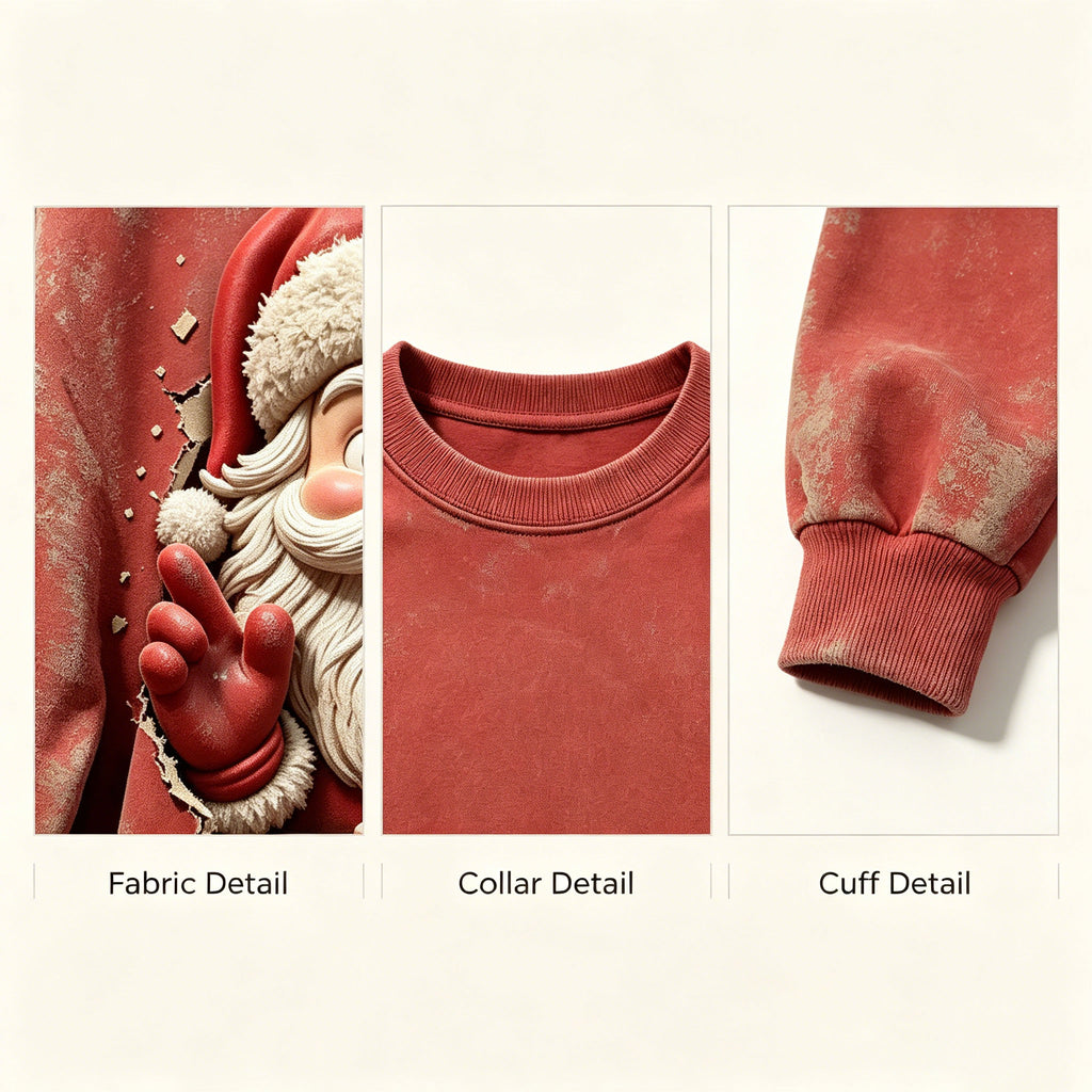 3D Santa Break Through Sweatshirt