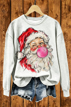 Funny Santa Pink Bubblegum Crewneck Sweatshirt
