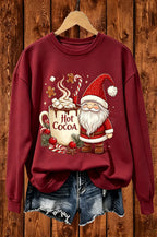 Christmas Gnome Hot Cocoa Graphic Crewneck Sweatshirt