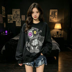 Dark Doll Voodoo Doll Halloween Graphic Crewneck Sweatshirt