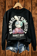 Voodoo Bunny Rabbit Riot Gothic Graphic Crewneck Sweatshirt