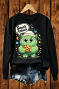 Snack Attack Green Monster Cookie Graphic Crewneck Sweatshirt