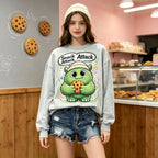 Snack Attack Green Monster Cookie Graphic Crewneck Sweatshirt