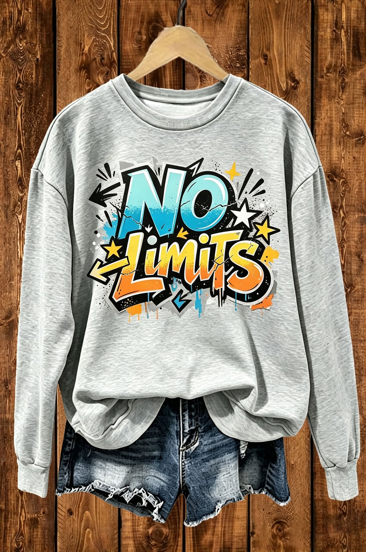 No Limits Graffiti Streetwear Crewneck Sweatshirt
