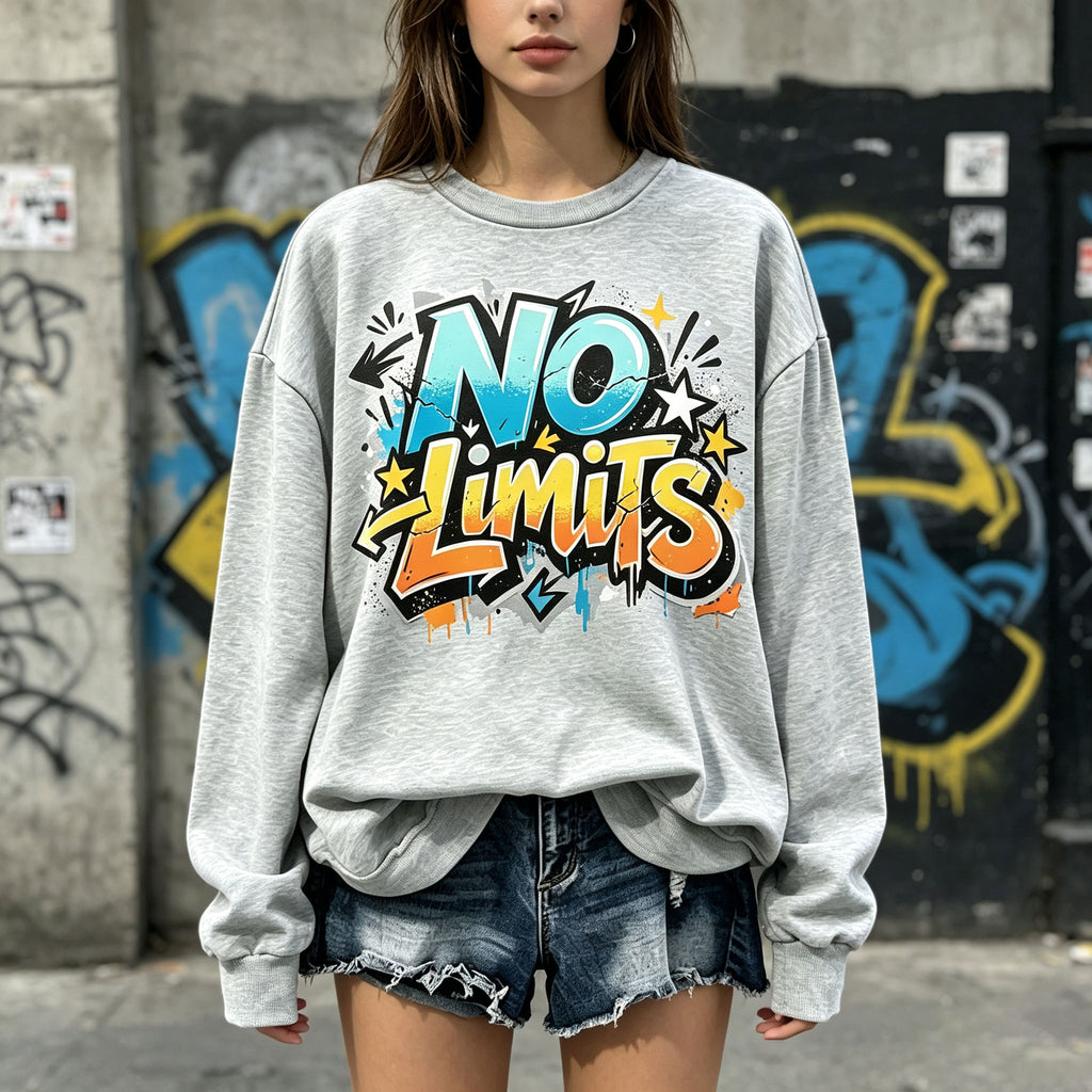 No Limits Graffiti Streetwear Crewneck Sweatshirt