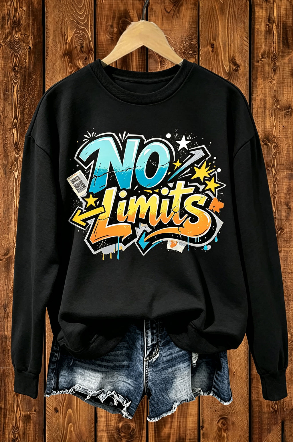No Limits Graffiti Streetwear Crewneck Sweatshirt