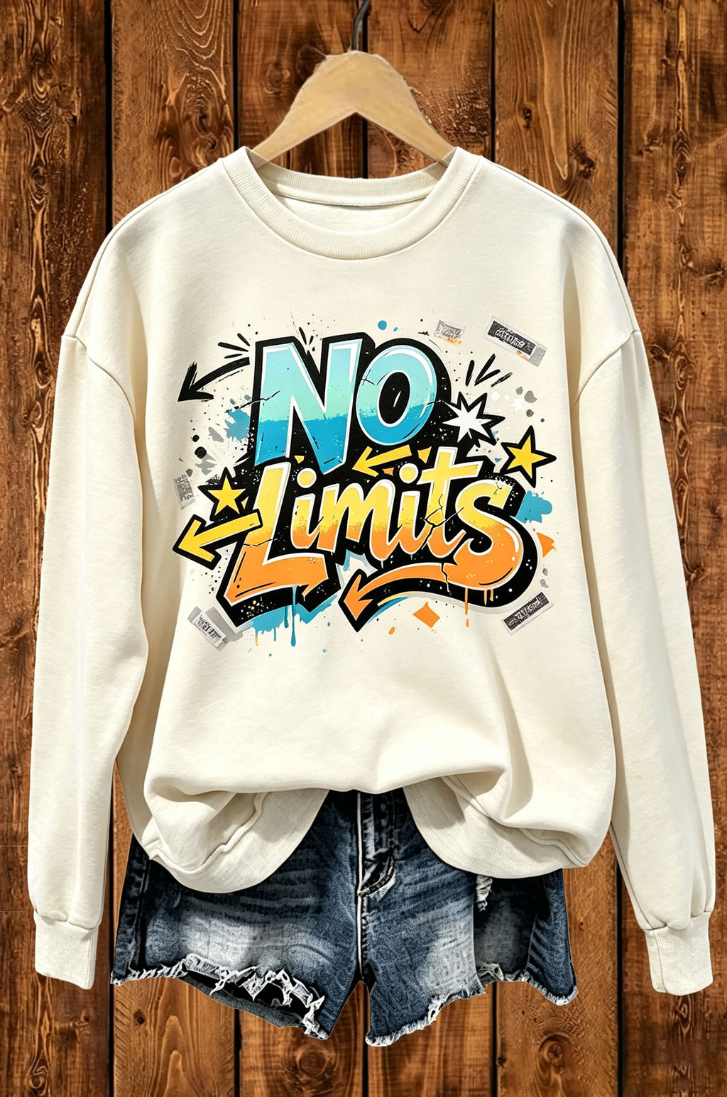 No Limits Graffiti Streetwear Crewneck Sweatshirt