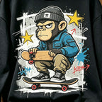 Skateboard Monkey Graffiti Streetwear Crewneck Sweatshirt