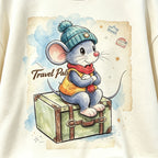 Travel Pals Cute Travel Mouse Graphic Crewneck Sweatshirt