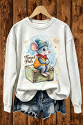Travel Pals Cute Travel Mouse Graphic Crewneck Sweatshirt