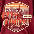 Autumn Skyline City Limits Retro Graphic Crewneck Sweatshirt