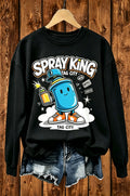 Spray King Graffiti Spray Can Cartoon Crewneck Sweatshirt