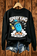 Spray King Graffiti Spray Can Cartoon Crewneck Sweatshirt