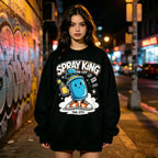 Spray King Graffiti Spray Can Cartoon Crewneck Sweatshirt