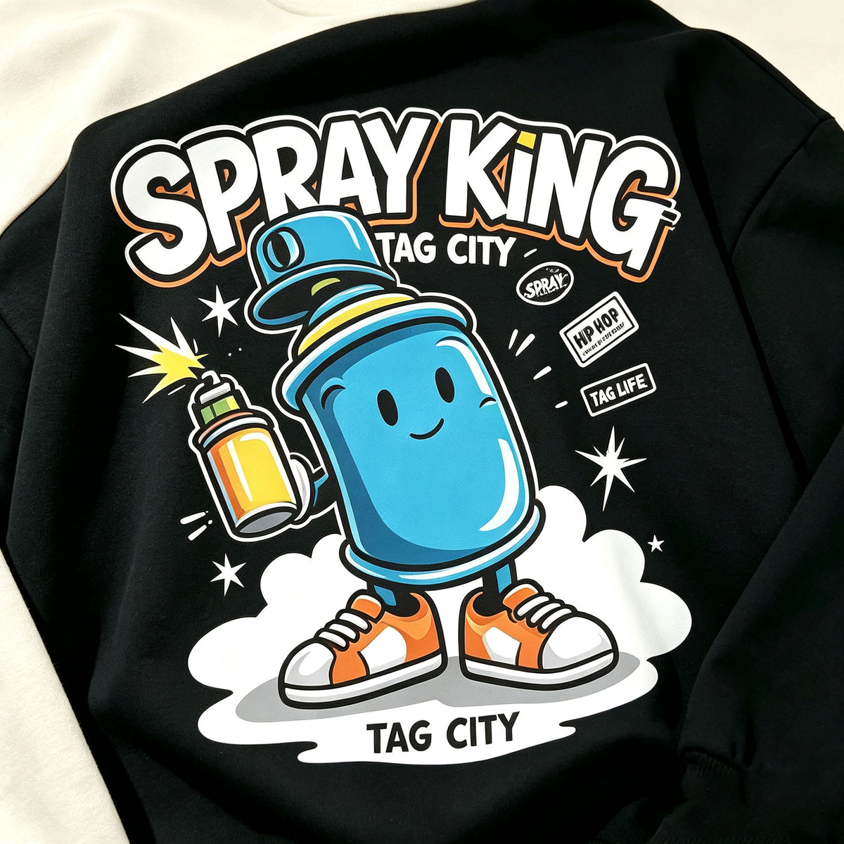 Spray King Graffiti Spray Can Cartoon Crewneck Sweatshirt