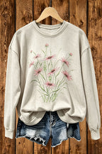 Vintage Wildflower Floral Graphic Crewneck Sweatshirt
