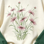 Vintage Wildflower Floral Graphic Crewneck Sweatshirt