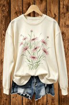 Vintage Wildflower Floral Graphic Crewneck Sweatshirt