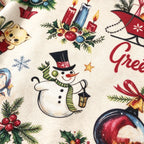 Vintage Retro Christmas Greetings Graphic Sweatshirt Women Oatmeal All Over Print Holiday Pullover