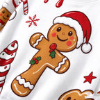 Christmas Gingerbread Man Sweatshirt, Cute Xmas Candy Cane Tree Print Crewneck, Holiday Party Pullover for Women