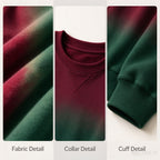 Red Green Gradient Christmas Holly Sweatshirt For Women